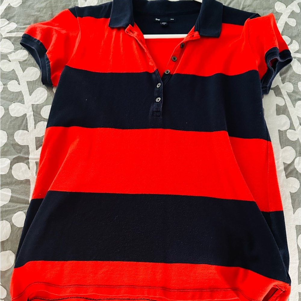 Gap Orange and Blue Polo Shirt, women’s small